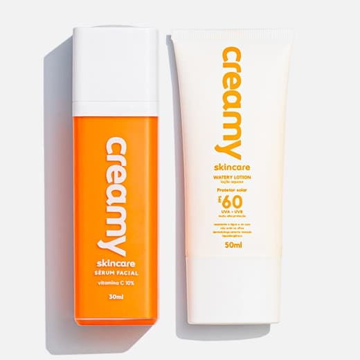 Duo Protetor Solar FPS60  + Sérum Antioxidante - Vitamina C - Creamy Skincare