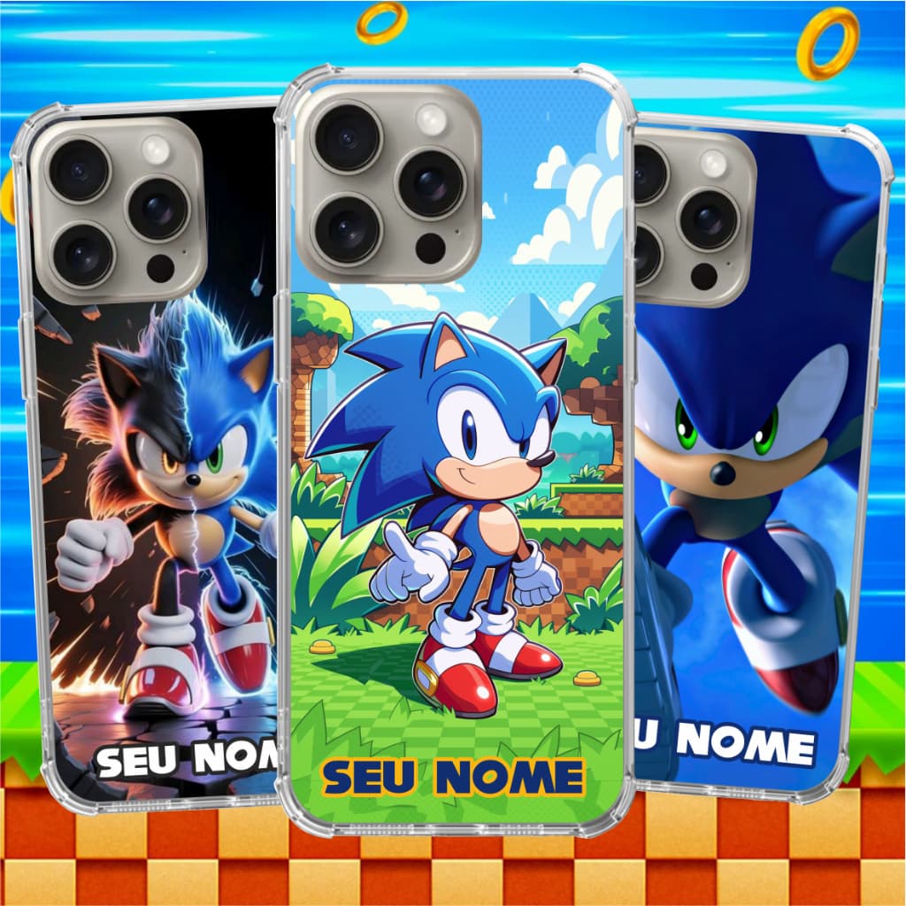 Capa de Celular Capinha  Personalizada - Sonic com Nome