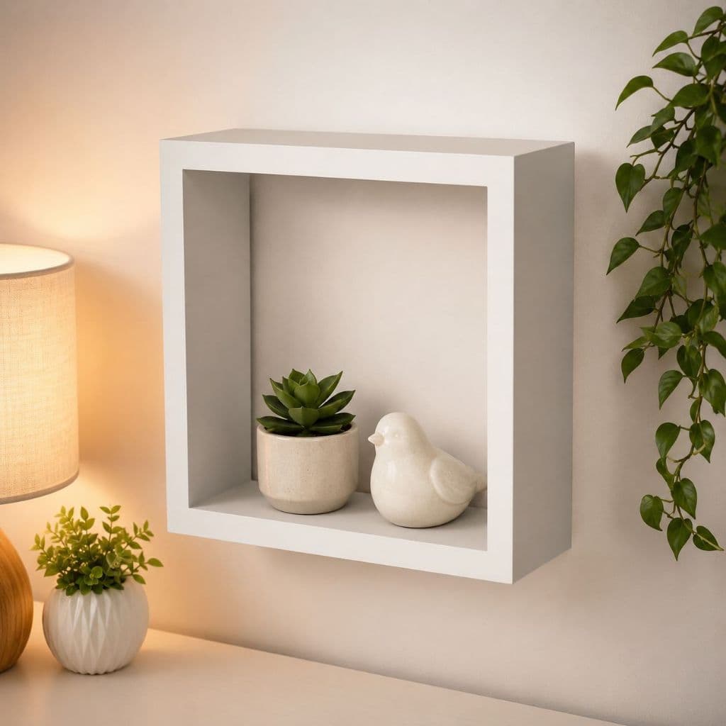 Nicho Quadrado 30x30x10 para decoração e enfeites, prateleira para quarto de bebê, sala, cozinha, banheiro, escritório
