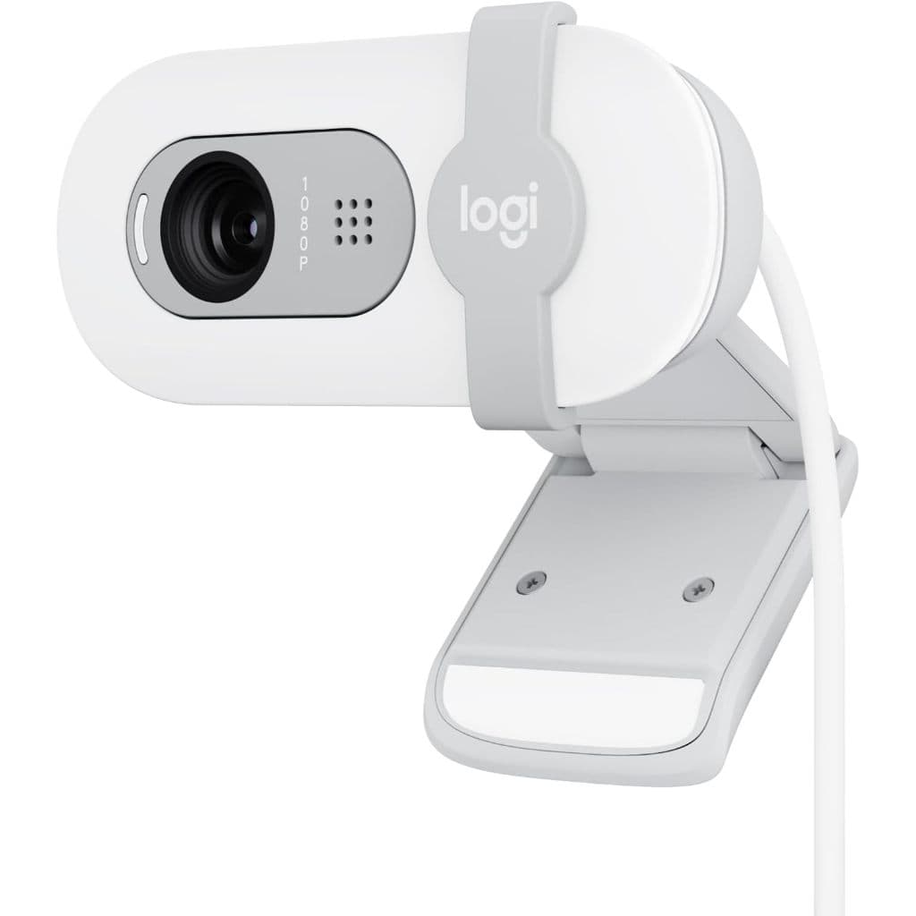 WEBCAM LOGITECH BRIO 100 CONEXÃO USB FULL HD 1080P 30FPS BRANCO