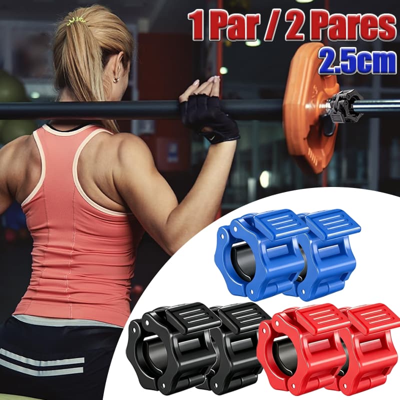 Par de Presilhas Lock Press Barra de 25mm Academia Musculação Fitness Halter Oca Grampo Roscada Cross