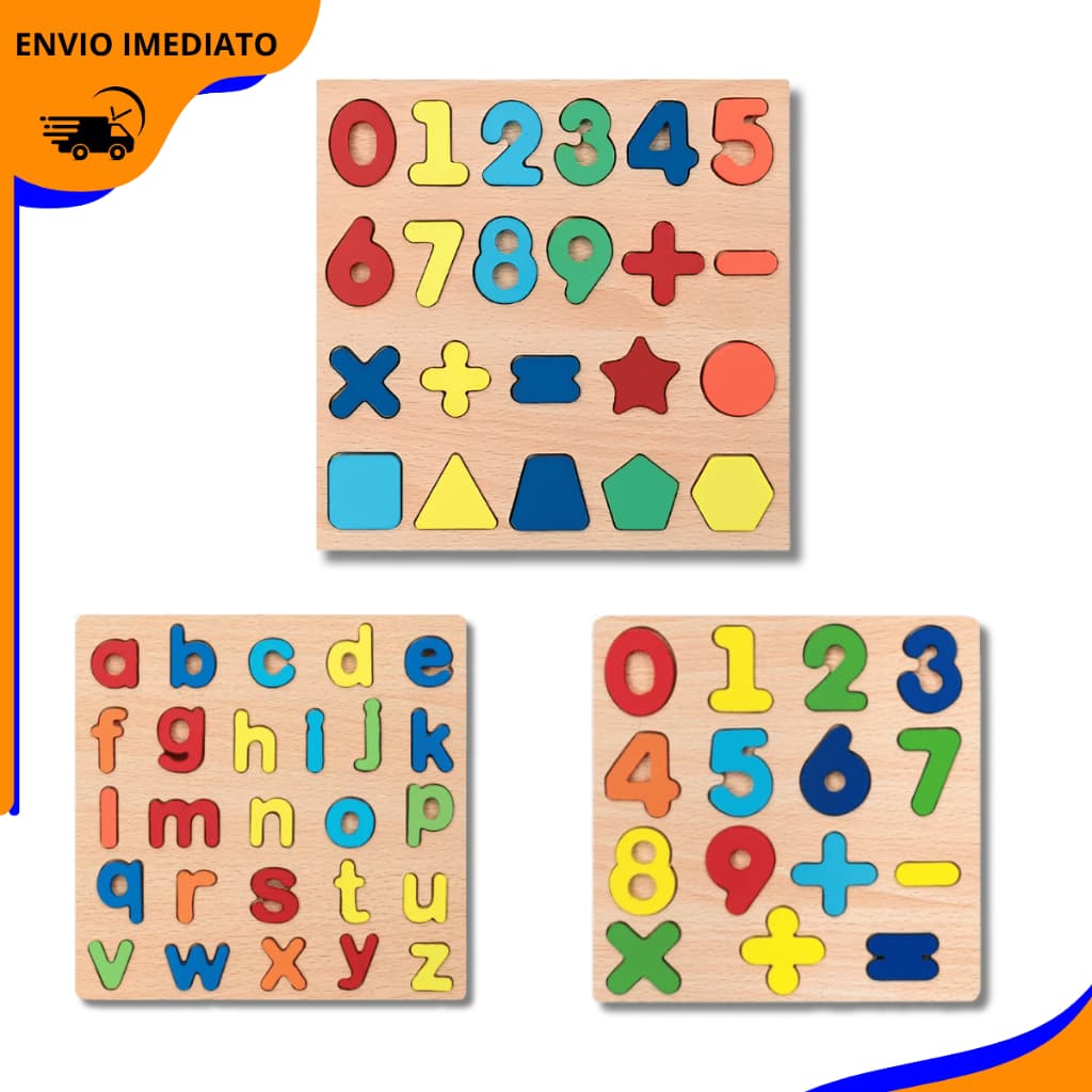 Brinquedo Educativo Premium – Alfabeto, Números e Formas Geométricas para Crianças