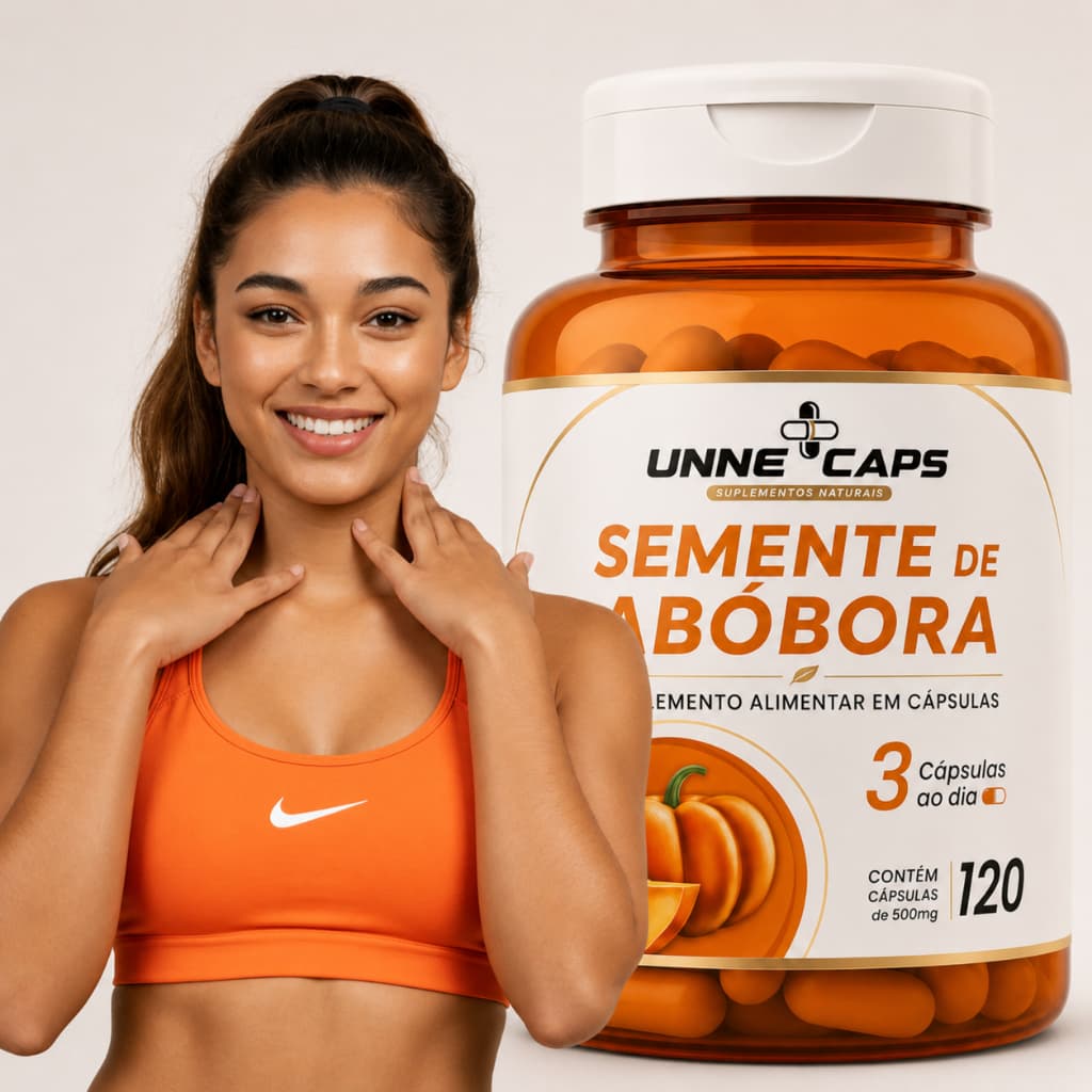 Suplemento de Semente de Abóbora 500mg | 120 Cápsulas 100% Natural | Rico em Zinco e Antioxidantes