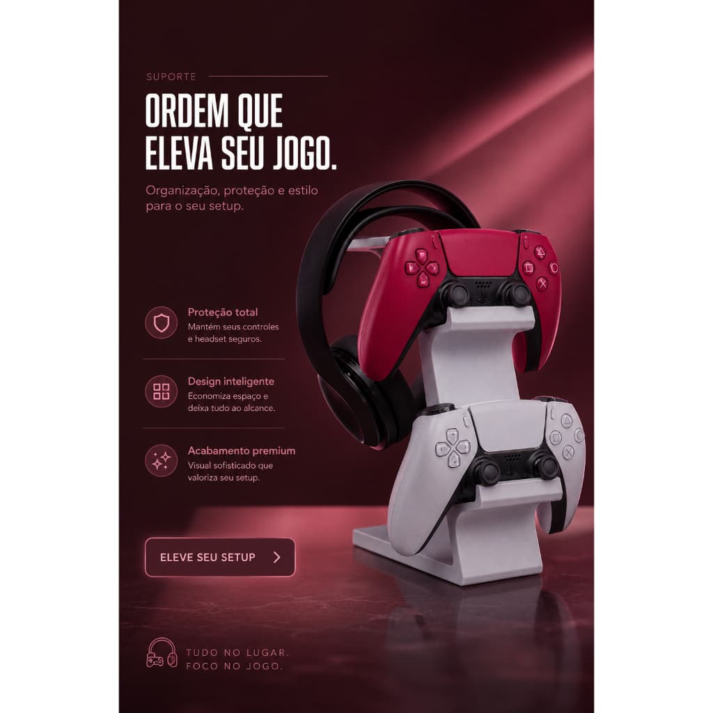 Suporte para controle de video game & fone de ouvido / headset / headphone
