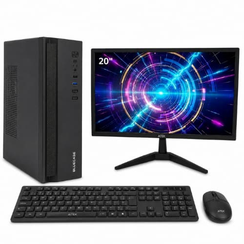 Computador Intel i5 8GB SSD 120GB WiFi Monitor 20" e Teclado Mouse Sem Fio Desktop Completo Rápido