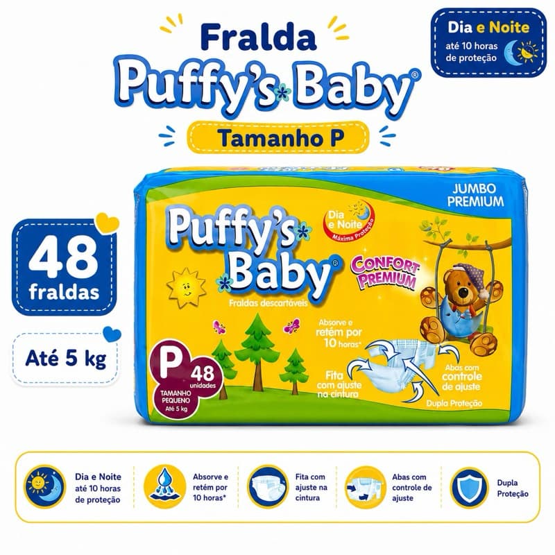 Fraldas descartáveis infantil ( P)