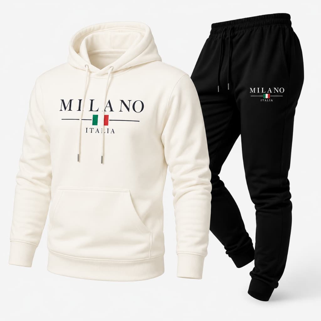 Conjunto Milano Moletom Canguru E Calça Moletom Street Estampado Casual