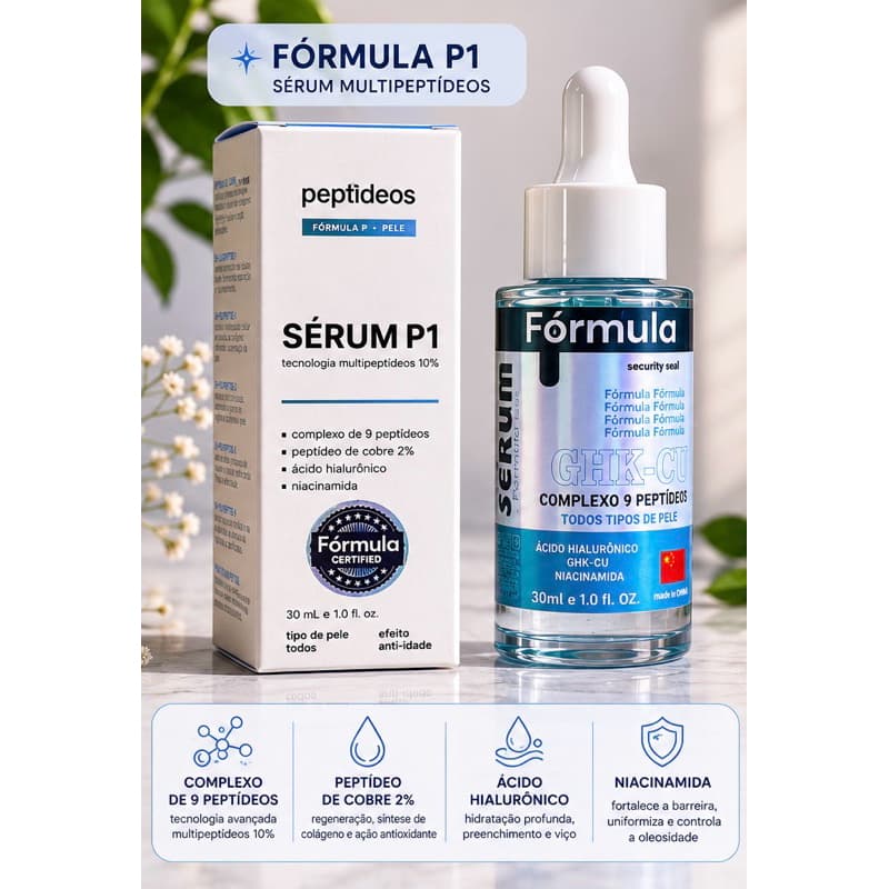 Anti-idade Anti-Rugas Anti-Flacidez Nutritivo para o Rosto Sérum Facial GHK-CU Peptídeo de cobre 9 peptídeos