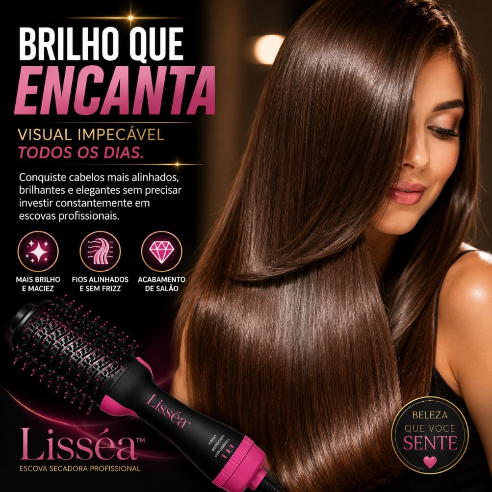 Escova Secadora Profissional Bivolt 1300W Anti Frizz Modeladora de Cabelos