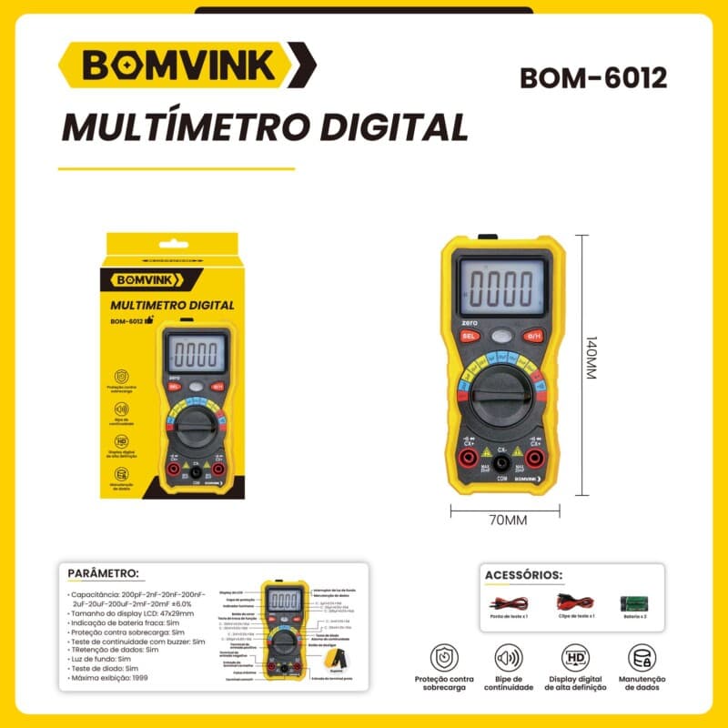 BOM-6012 MULTIMETRO DIGITAL