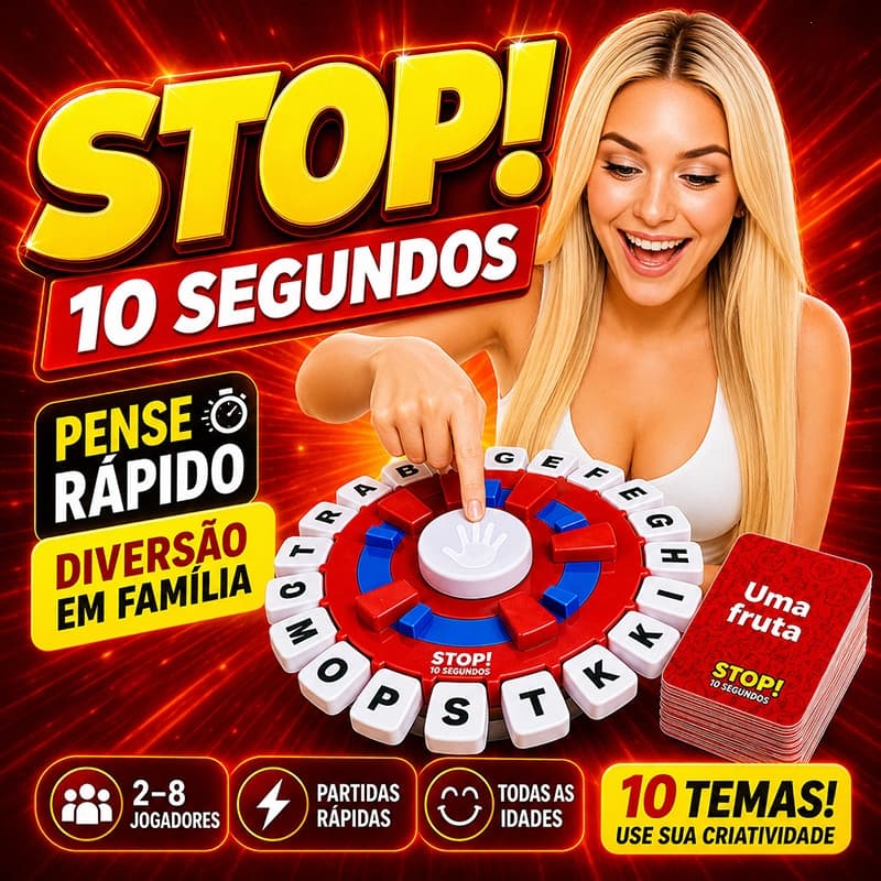 Jogo Stop Tapple em Português Desafio Rápido para Família e Amigos