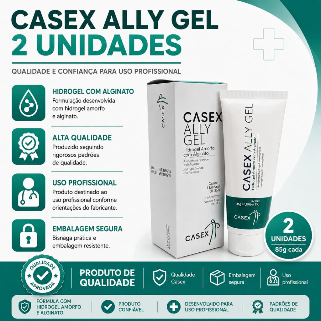 Pomadas Hidrogel com Alginato 85g C/2 Unidades - Casex