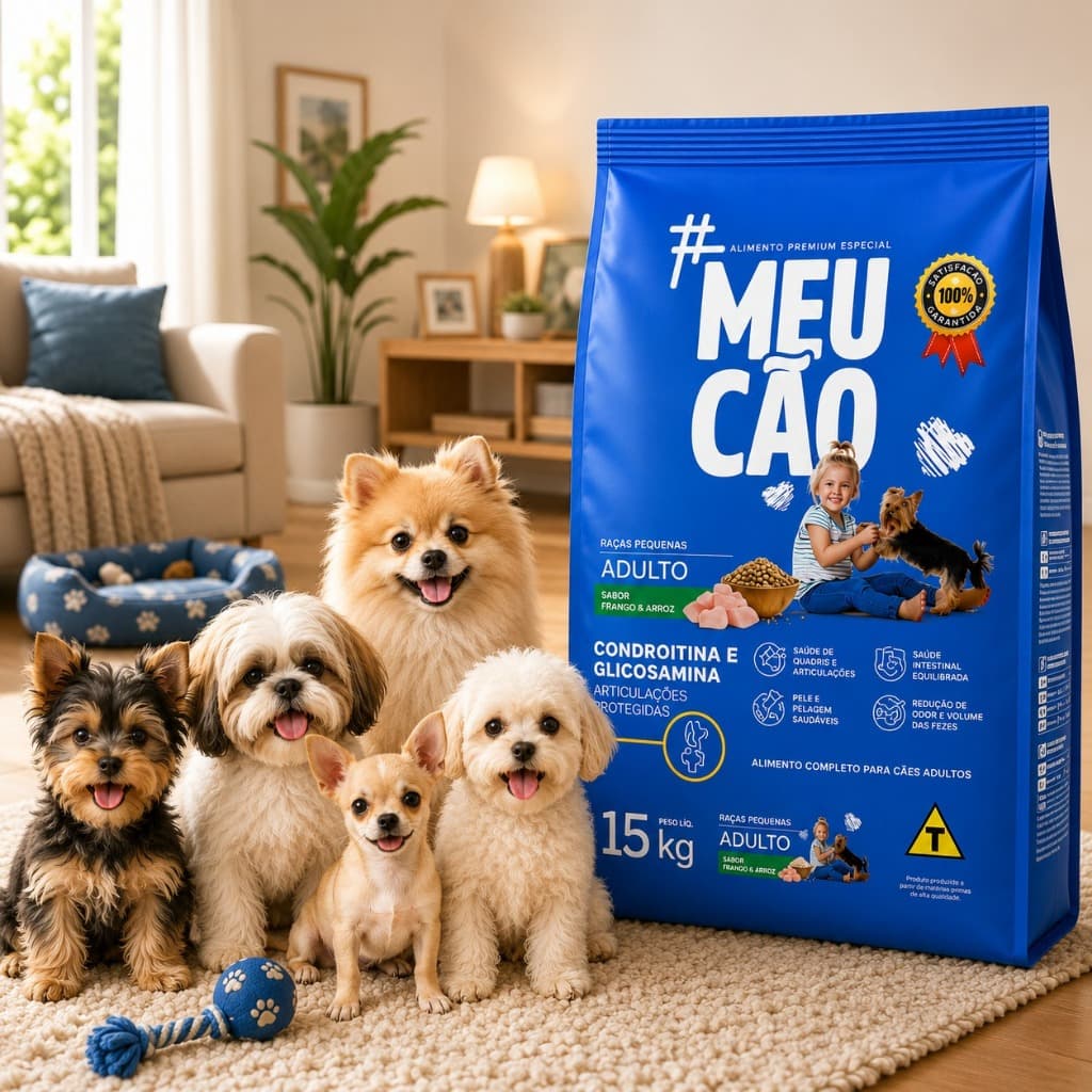 Ração Para Cachorro Raças Pequenas 15kg Meu Cão Special Sabor Frango Arroz 24% Proteína