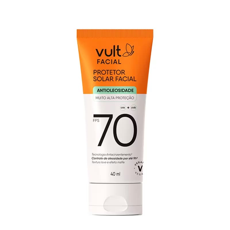 Protetor Solar Vult Facial Antioleosidade FPS 70 40ml