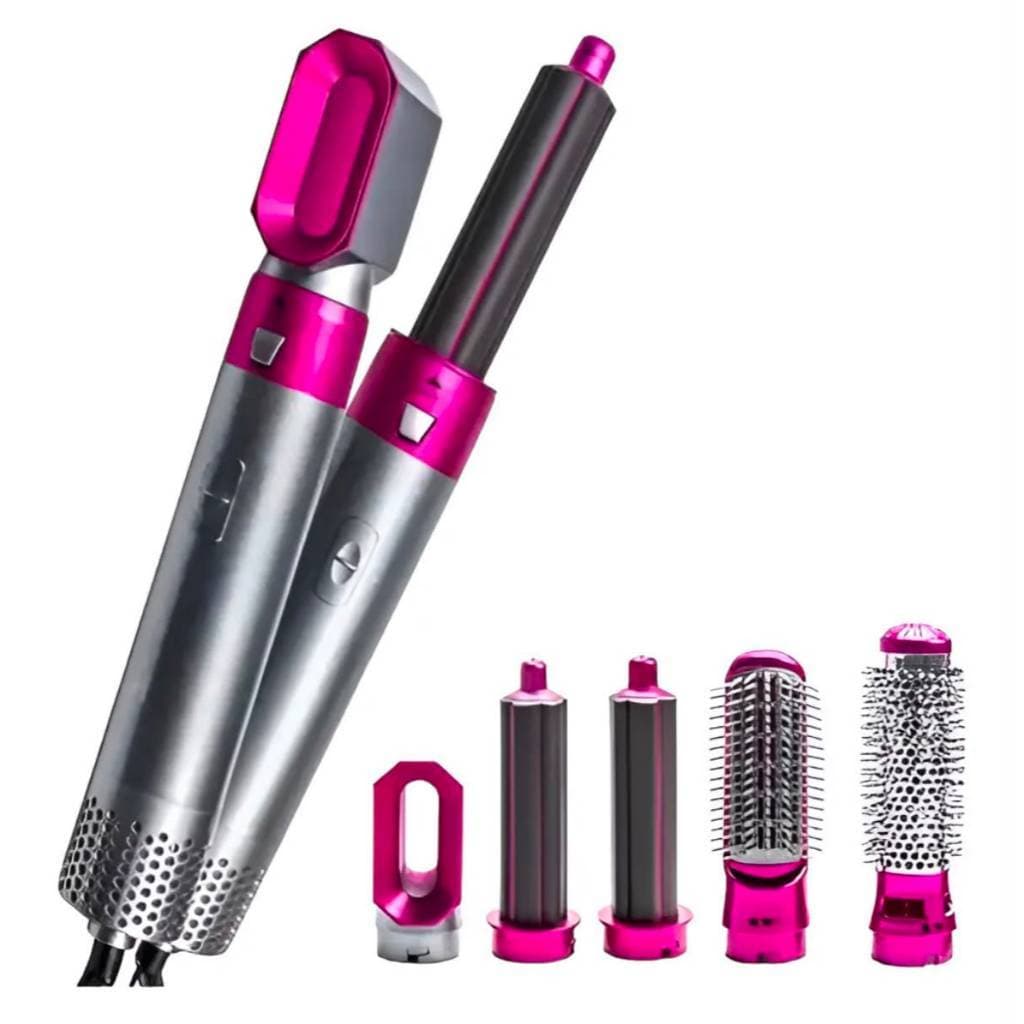 Escova Secadora Modeladora 5 em 1 110V Profissional Cabelos/Cachos/Rotativa/Efeito Coanda/Mega/Liso