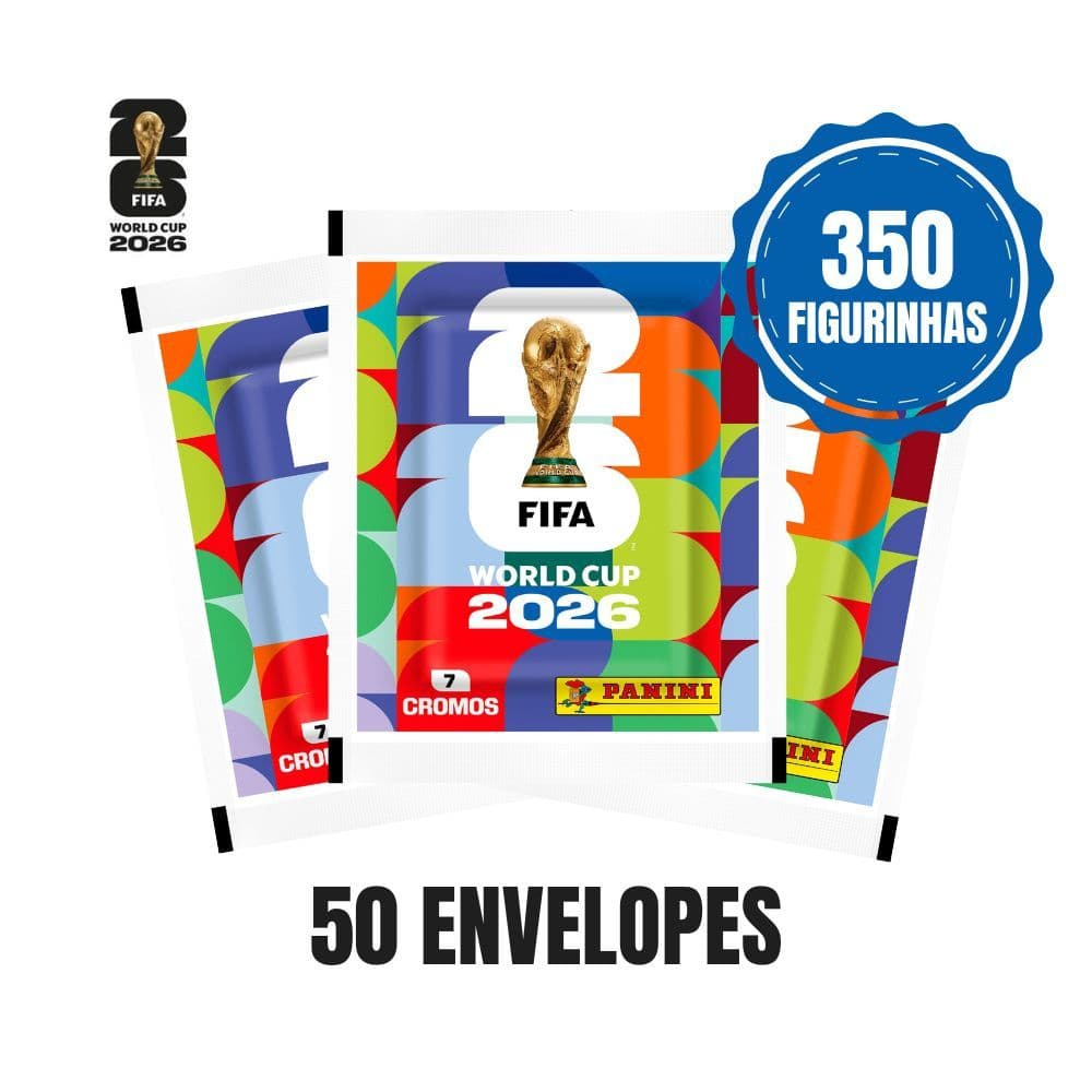 Kit 50 Envelopes Figurinhas Copa do Mundo 2026 - 350 Figurinhas