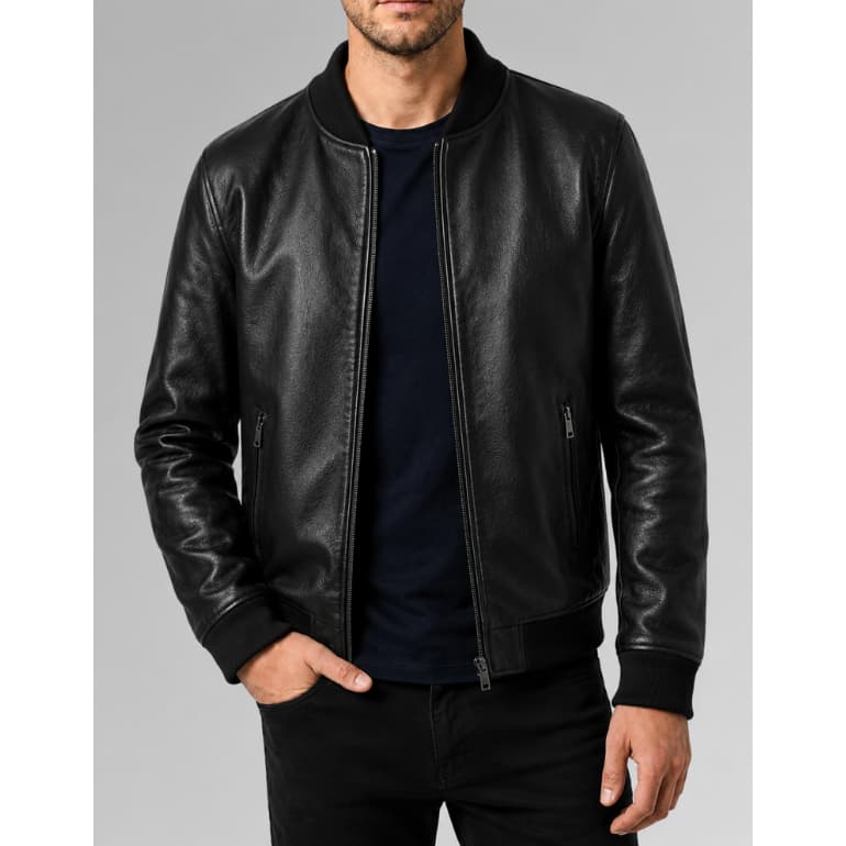 Jaqueta Couro Masculina Courino Forrada Casual Elegante Frio Inverno Motoqueiro Zíper