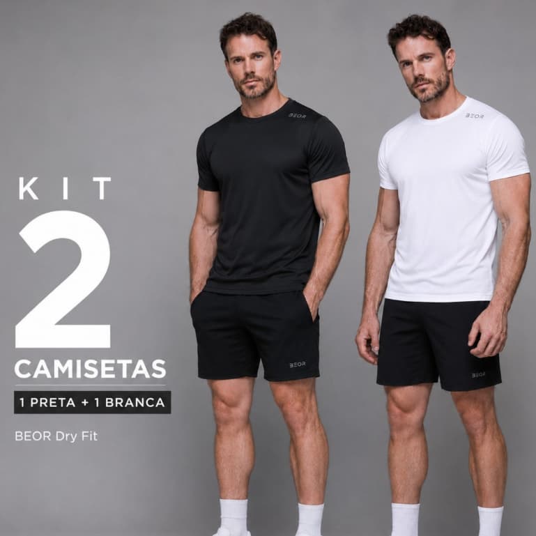 Kit 2 Camiseta Masculina Dry Fit Anti Odor Treino Corrida Respiravel Tech Inside Musculacao Academia