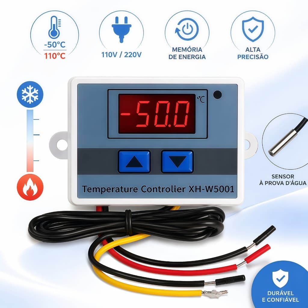 Termostato Digital W3001 110V 220V Bivolt Controlador Temperatura Chocadeira Freezer Aquário