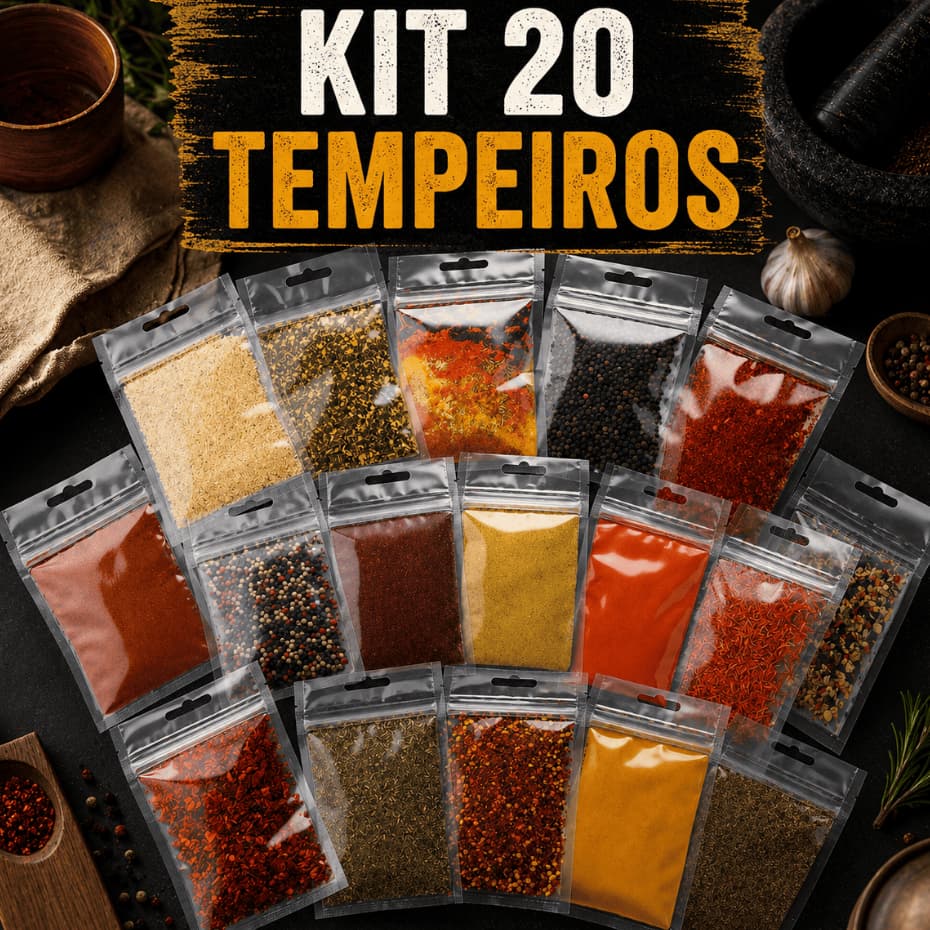 kit tempero com ATE 20 temperos e condimentos
