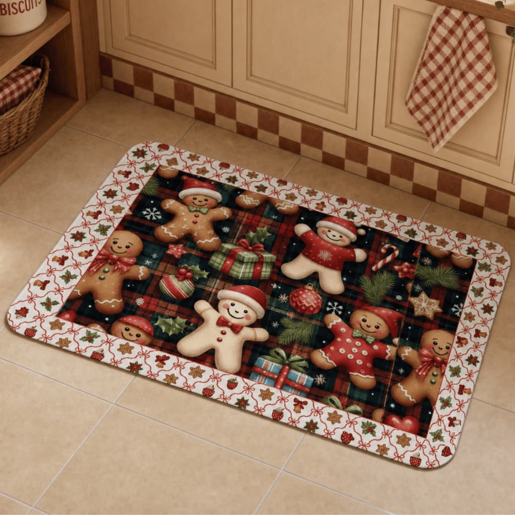 Tapete Antiderrapante 50x60 Enfeite Natal Decoração Natalina Tapete Cozinha Sala Decoração Pra Casa