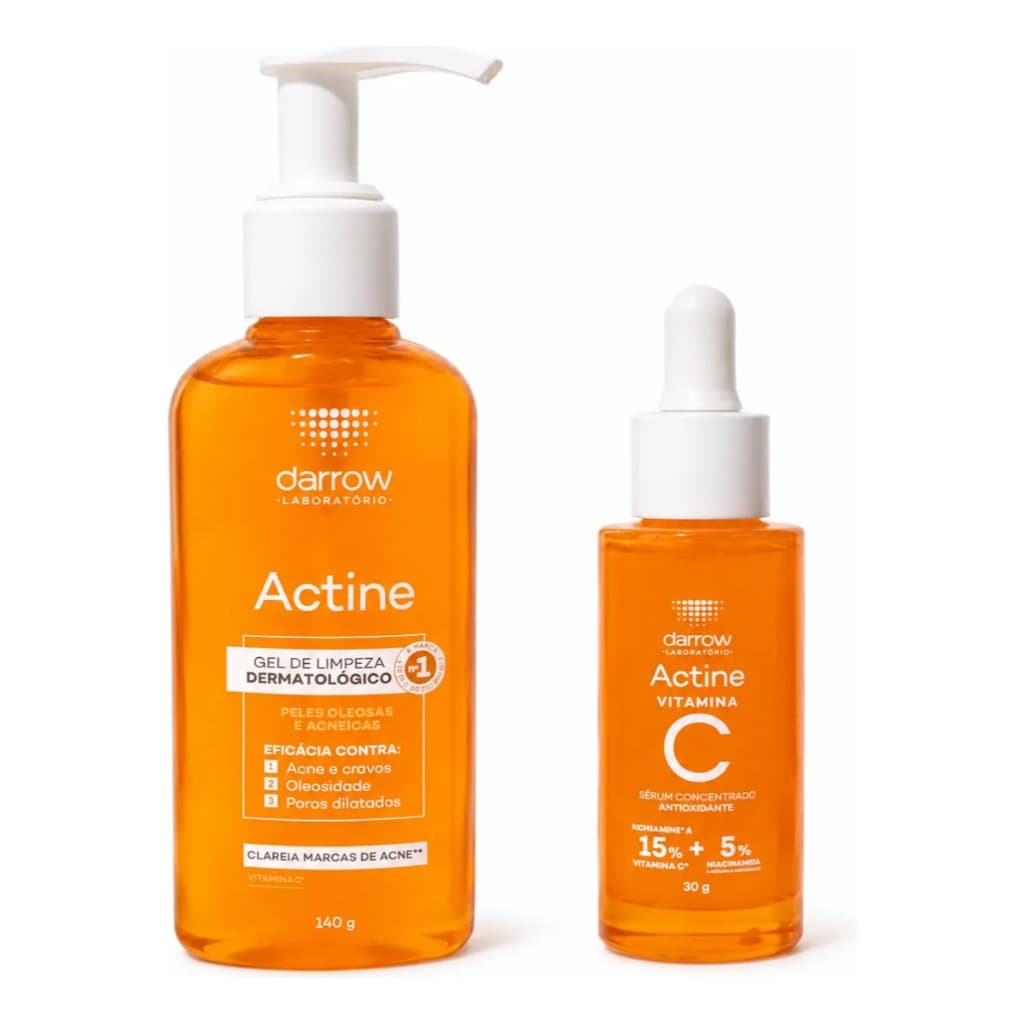 Kit Actine Gel De Limpeza 140g + Sérum Vitamina C Antioxidante 30g