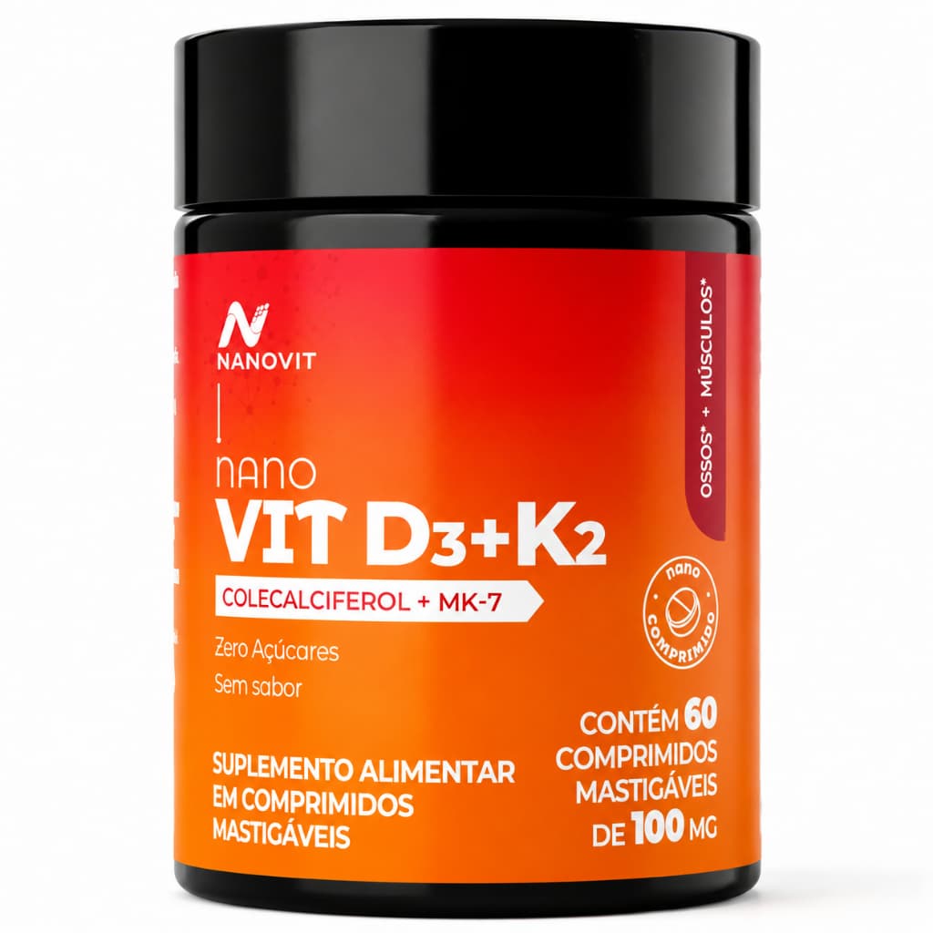Vitamina D3 + K2 60 Nanocomprimidos Nanovit Suplemento Alimentar Com Alta Biodisponibilidade