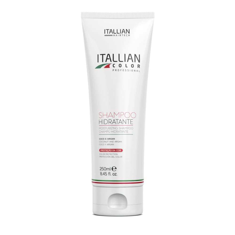 Shampoo Hidratante Itallian Color Itallian Hairtech 250ml Cabelo Colorido Proteção da Cor Uso Profissional Salão