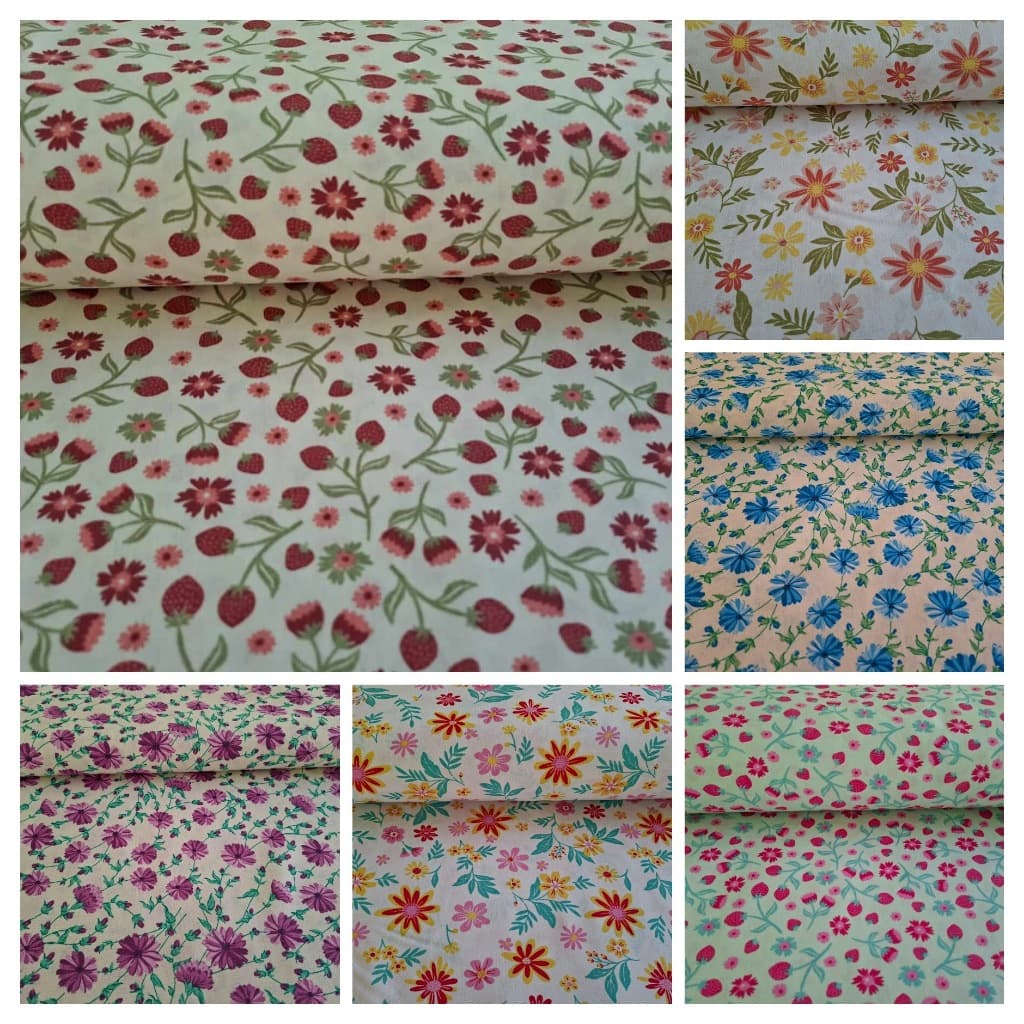 Tecido Tricoline 100% Algodão Florais 50x150cm Patchwork Costura Criativa Artesanato Escolha a Estampa
