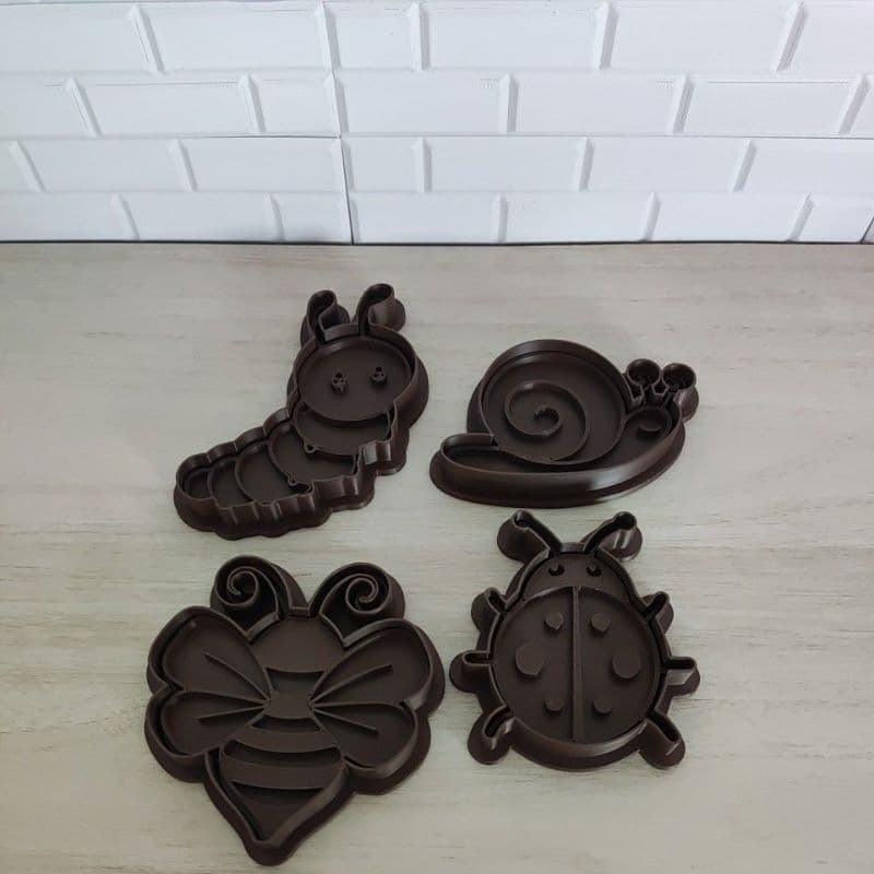 Kit com 4 Cortadores Insetos | Biscoitos | Cookies | Pasta Americana | Massinha de Modelar