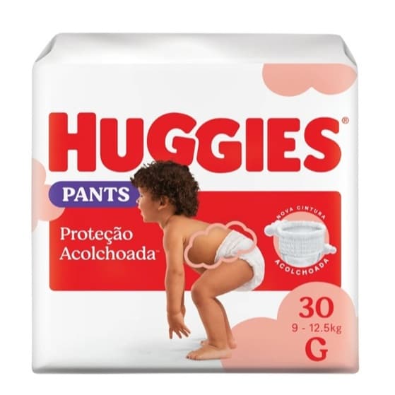 Fralda Huggies pants shortinho tamanho G com 30 unidades