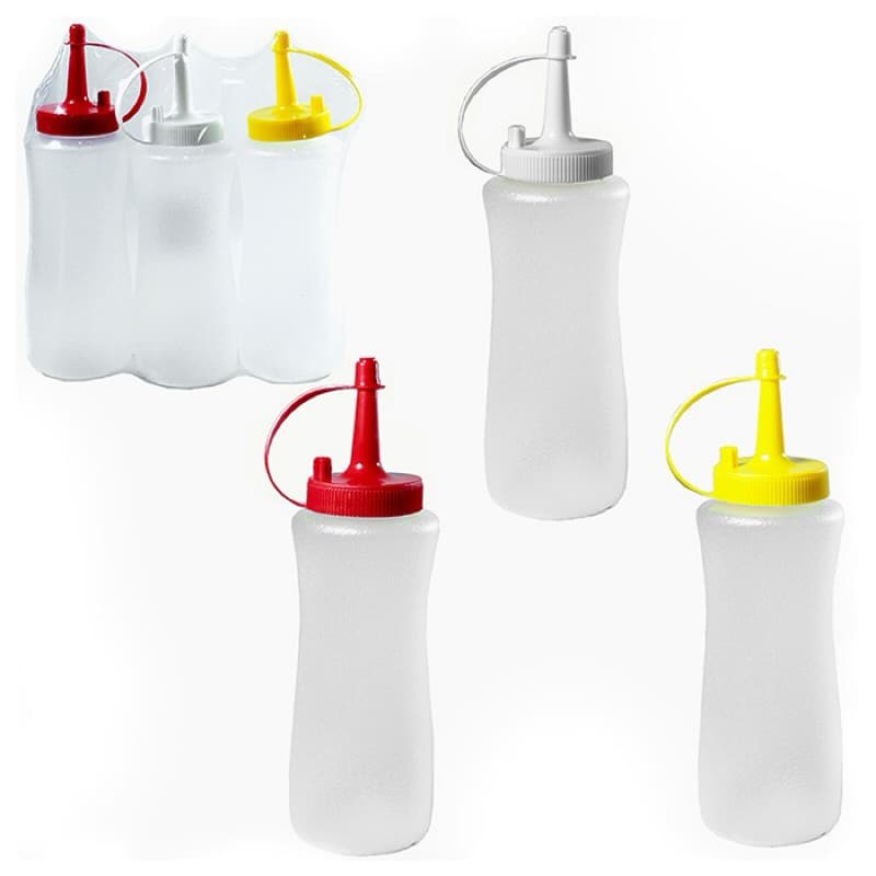 Kit Com 3 Bisnaga 220ml Para Condimentos Ketchup Mostarda E Maionese