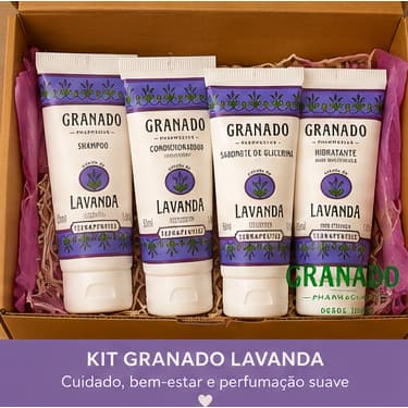 Kit Granado Lavanda Terrapeutics Original | Shampoo + Condicionador + Sabonete + Hidratante 50ml | Presente e Viagem