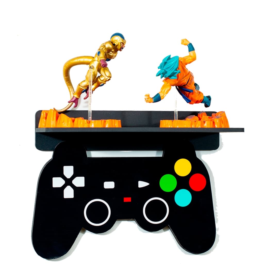 Prateleira Gamer Decorativa MDF Controle de Videogame para Setup PS5 PS4 Xbox Bonecos Colecionáveis