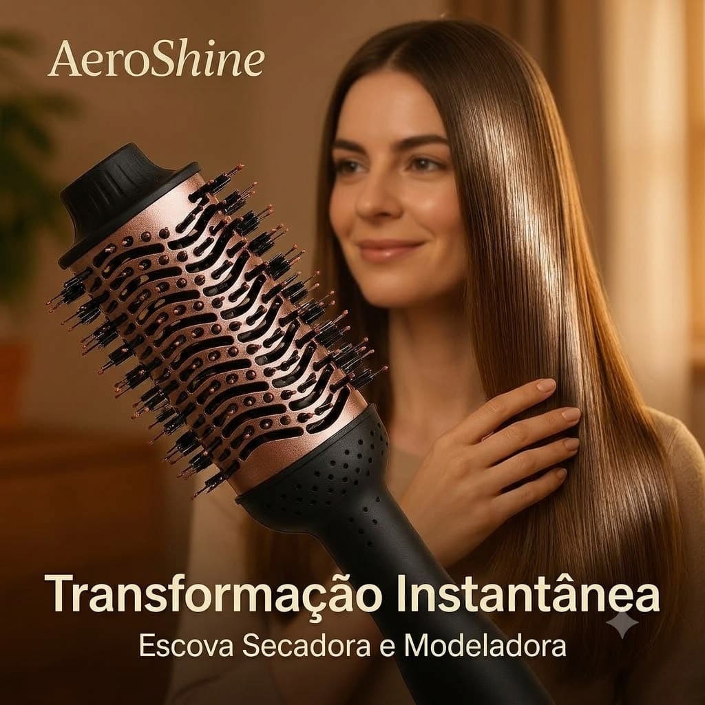 Escova Secadora Profissional 1300W Bivolt. Cabelos Brilhantes!