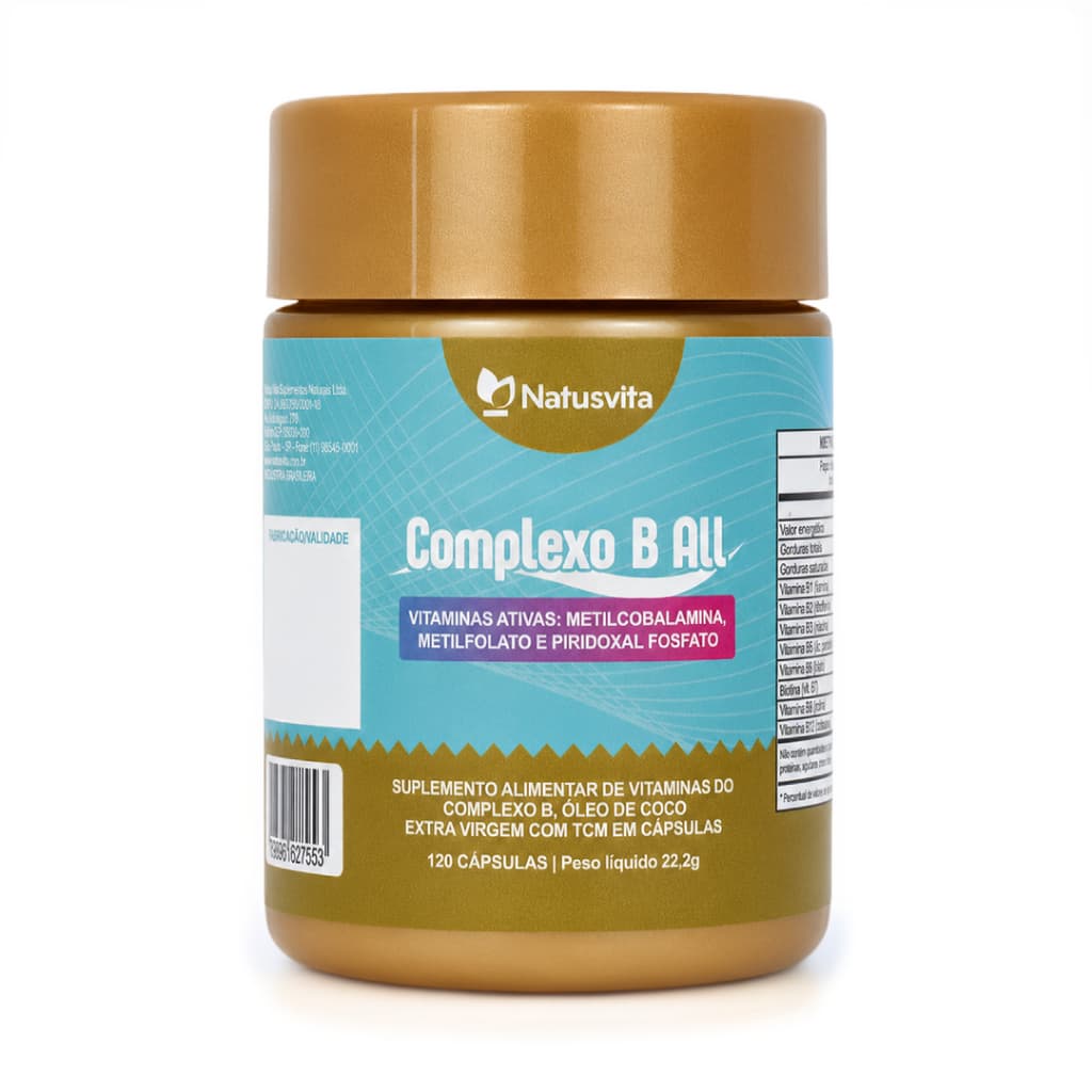 120/240/360 cápsulas Complexo de Vitaminas B Ativas B1, B2, B3, B5, B6, B7, B9, B12 com TCM e Óleo de Coco