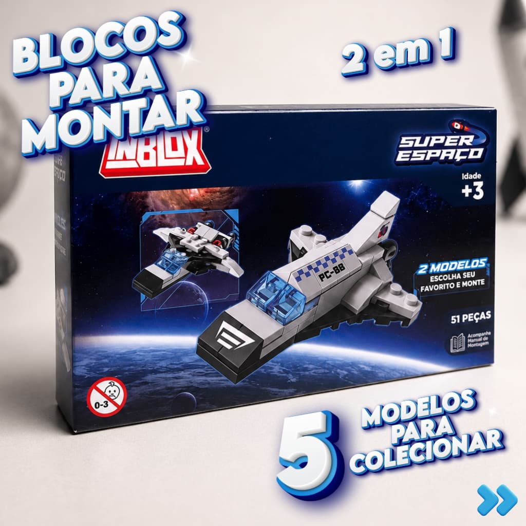 Blocos De Montar Astronauta Espaço Infantil Inblox Brinquedo Ark Toys Educativo 1 Unidade Brinquedo Estilo Lego