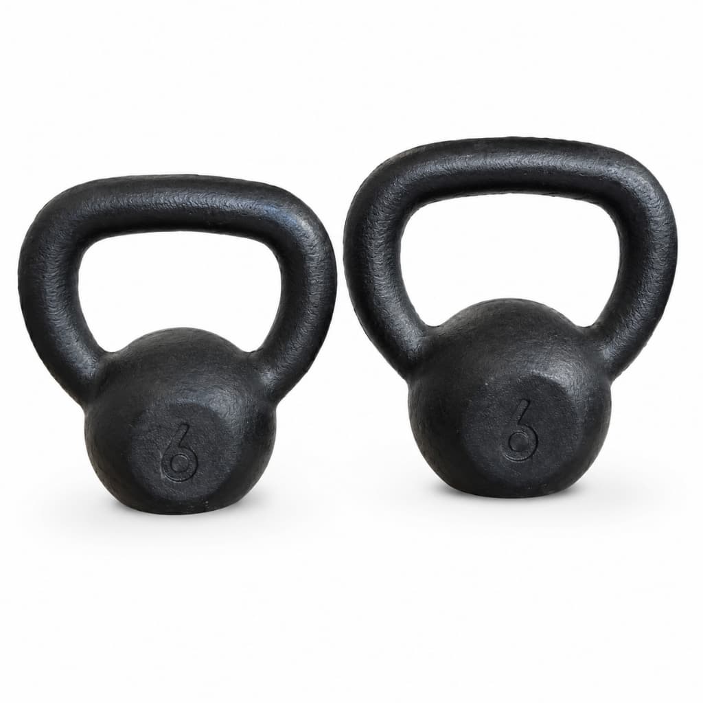 KIT PAR KETTLEBELL 6KG FERRO FUNDIDO MUSCULAÇÃO ACADEMIA FITNESS TREINO FUNCIONAL EXERCÍCIOS EM CASA