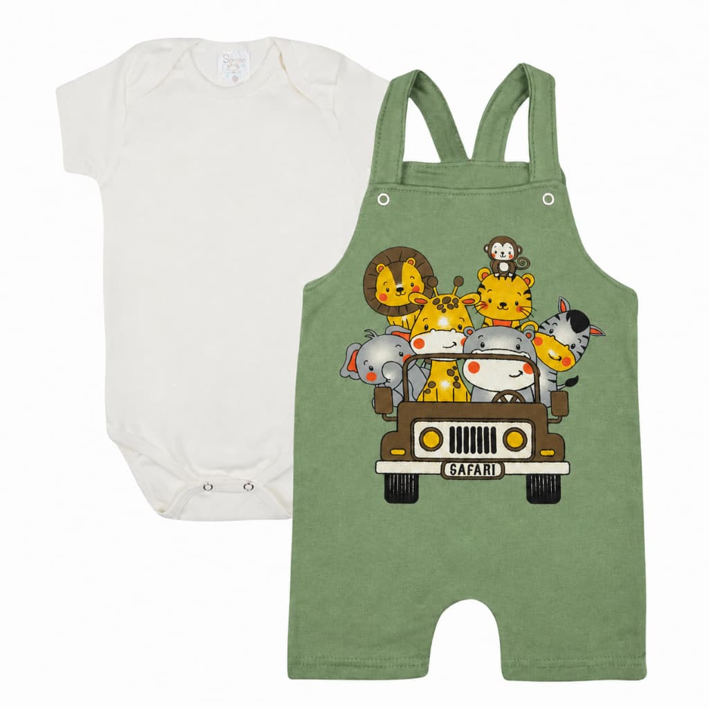 Jardineira Bebê Menino Menina Roupas de Bebê Verão Conjunto de Bebê