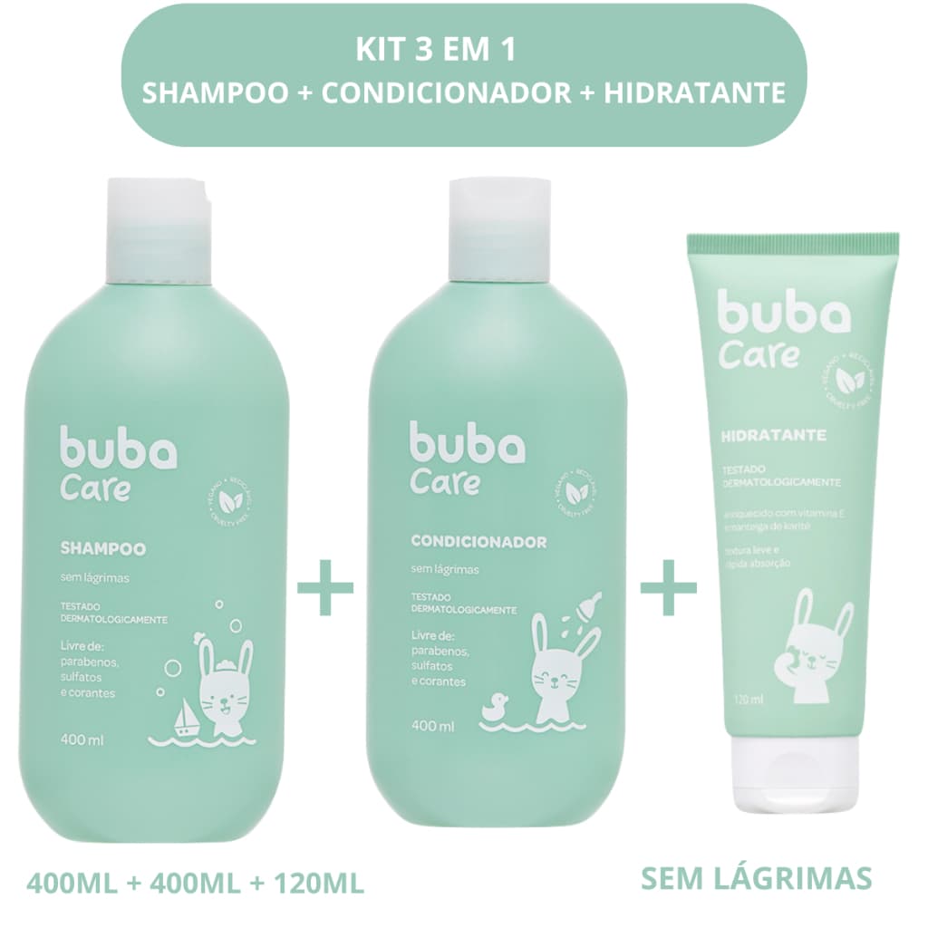 Kit Shampoo Condicionador e Hidratante Buba Toque de Amor para Bebê