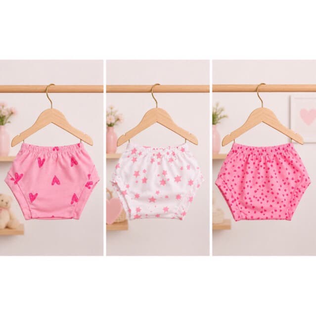 Kits 4 Shorts Tapa Fralda Para Bebês Estampado 100% Algodão Barato Frescas Verão dia a dia Enxoval