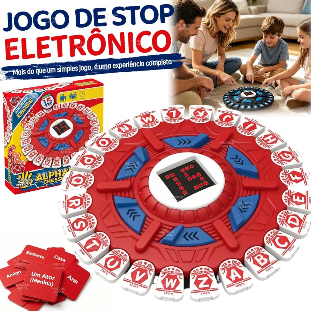 Jogo De Palavras Tabuleiro Stop Rápido Letras Malucas Com Temporizador Grande Versão Em Português Para Família