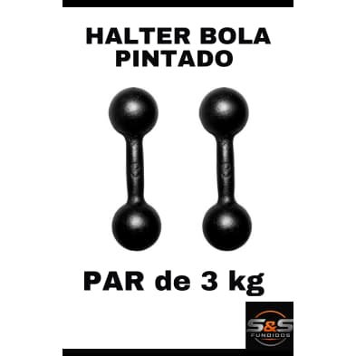 Peso Academia Musculação Par Halter Bola 03 KG Treino Funcional Pintado