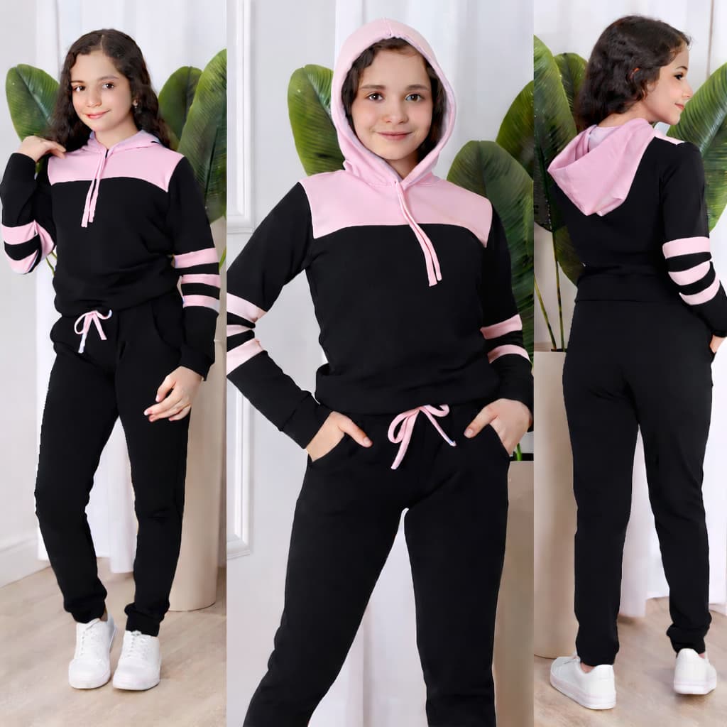 conjunto moletom infantil menina juvenil calça e blusa manga longa capuz DIVERSAS CORES