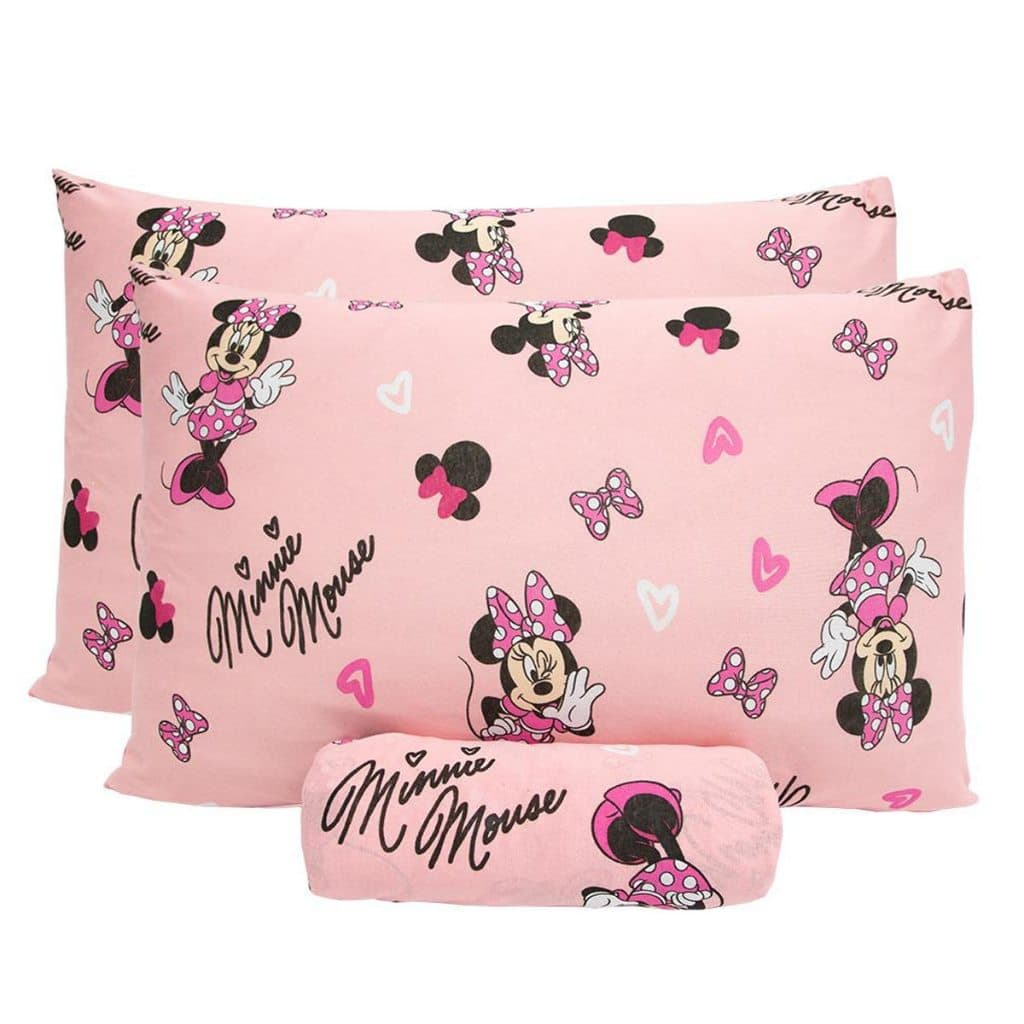 Jogo De Cama Infantil Casal Minnie Fashion Rosa Disney Simples 3 Peças Malha Portallar
