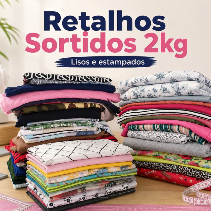 2kg Retalhos Variados Tecidos Sortidos Lisos Estampados 1 A 3 Metros Costura E Artesanato Patchwork