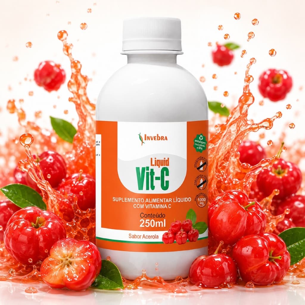Liquid Vit-C Acerola - Suplemento com Vitamina C - 250ml - Invebra