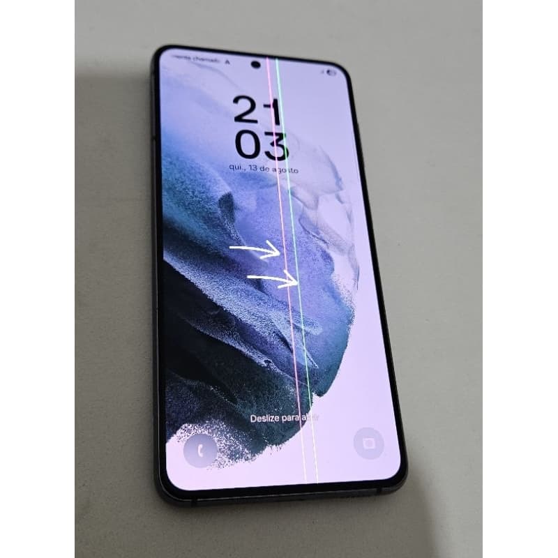 Samsung Galaxy S21 5G 128GB (USADO e COM LINHAS VERTICAIS) SM-G991B
