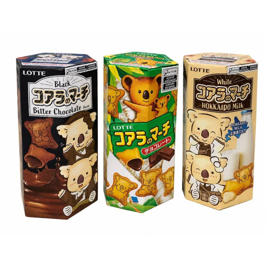 Biscoito Koala Lotte 37g Recheado com Chocolate  Biscoito Japonês Importado