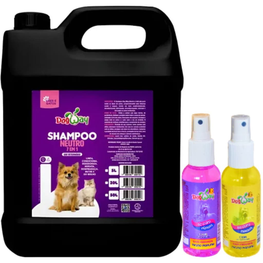 Kit Shampoo 5x1, Perfume Colonia Para Cachorro Gato Banho E Tosa Caes Pet 5Litros